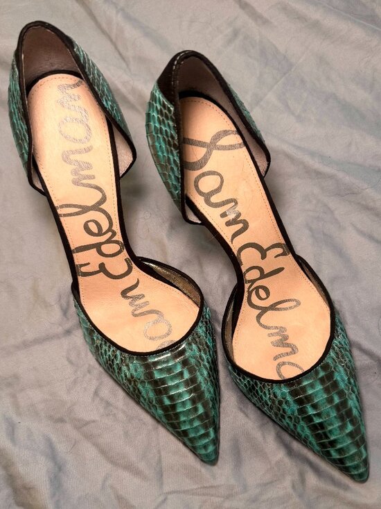 Sam Edelman Shoes - Sam Edelman Blue Snakeskin Print Stiletto Heels – Women’s Size 8